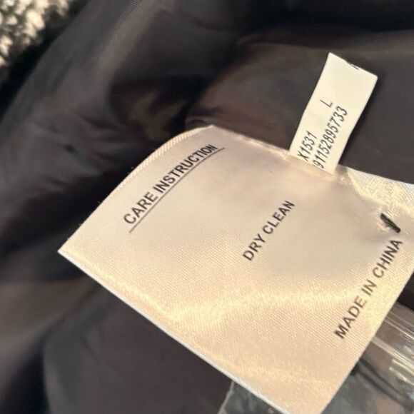 Nine West Black And White Wool Blend Coat Size Large - Picture 8 of 8